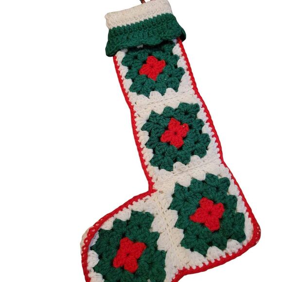 Vintage Hand Crocheted Christmas Stocking - Picture 3 of 3